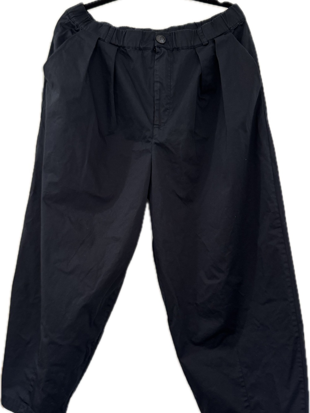 Maeve Black Elastic-Waist Pleated Chino Tapered Pants